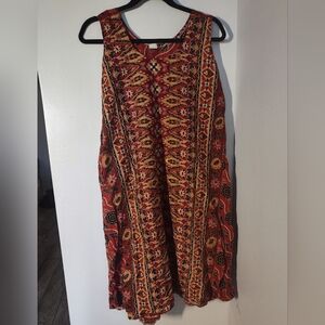 Bohemian Sleeveless Dress - Multicolor Size M #320